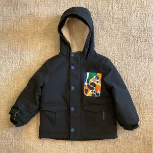 ⚡️Ripzone Black Lightweight SherpaLined Fall/Winter Jacket Boys 2T 5K Waterproof